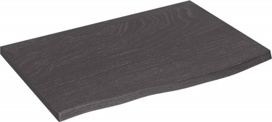 VidaXL -Tafelblad-60x40x2-cm-behandeld-massief-eikenhout-donkerbruin - Foto 2