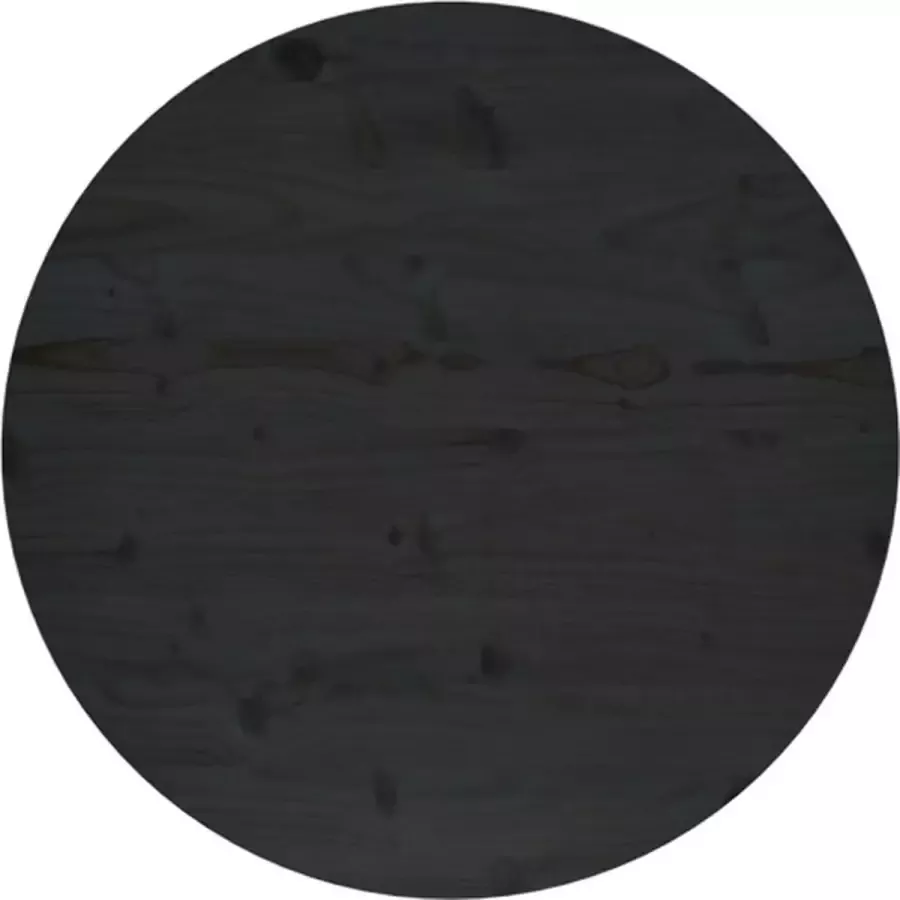 VidaXL -Tafelblad-Ø70x2 5-cm-massief-grenenhout-zwart - Foto 1
