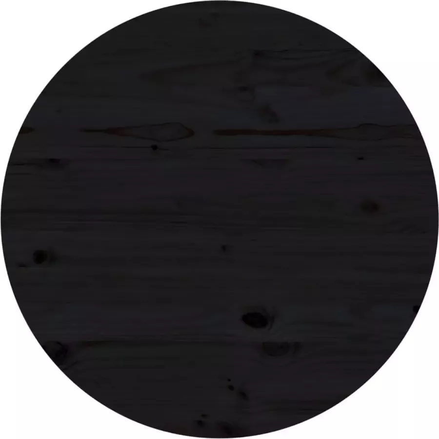 VidaXL -Tafelblad-Ø80x2 5-cm-massief-grenenhout-zwart - Foto 1