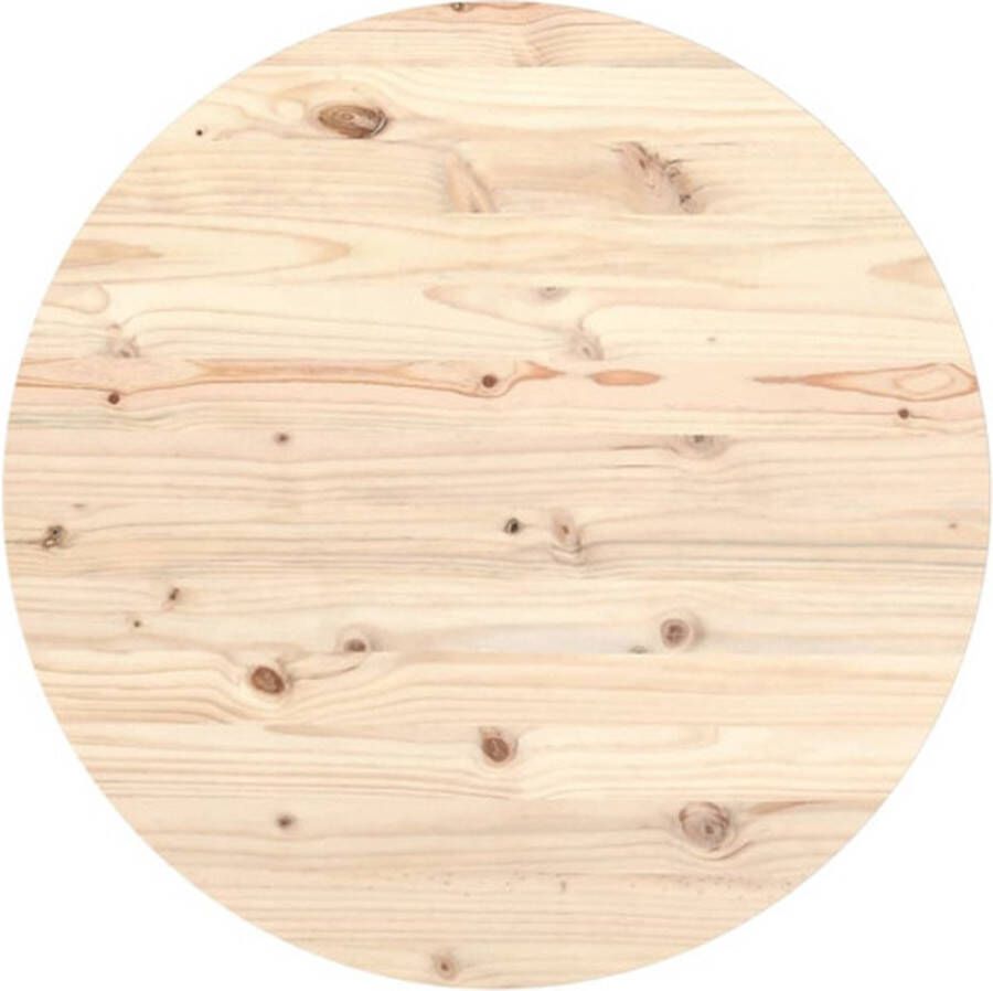 VidaXL -Tafelblad-Ø90x2 5-cm-massief-grenenhout