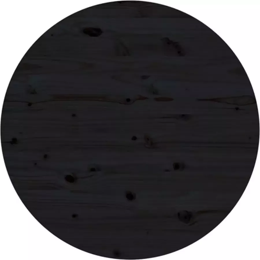VidaXL -Tafelblad-Ø90x2 5-cm-massief-grenenhout-zwart