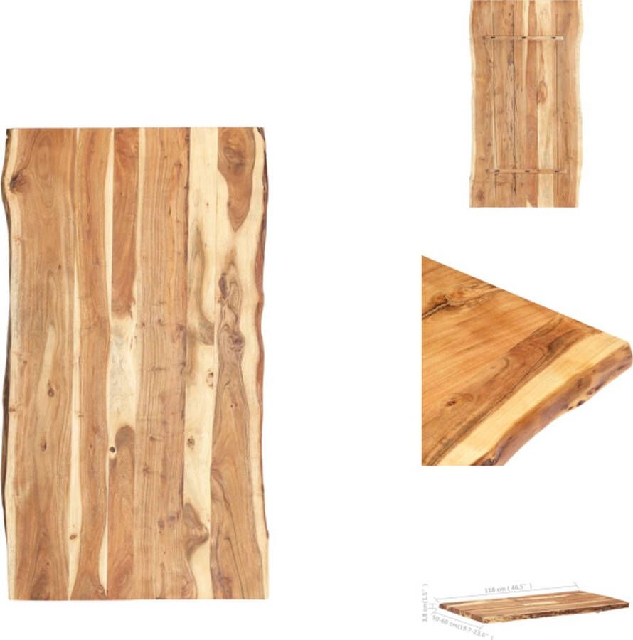 VidaXL Tafelblad Tafelbladen Tafel Blad Tafel Bladen Tafelblad 118x(50-60)x3 8 cm massief acaciahout