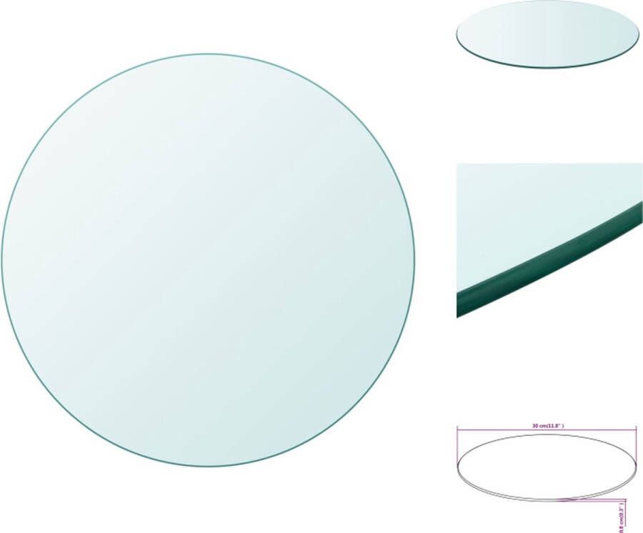 VidaXL Tafelblad Tafelbladen Vervangingstafelblad Vervangingstafelbladen Tafelblad van gehard glas 300 mm rond