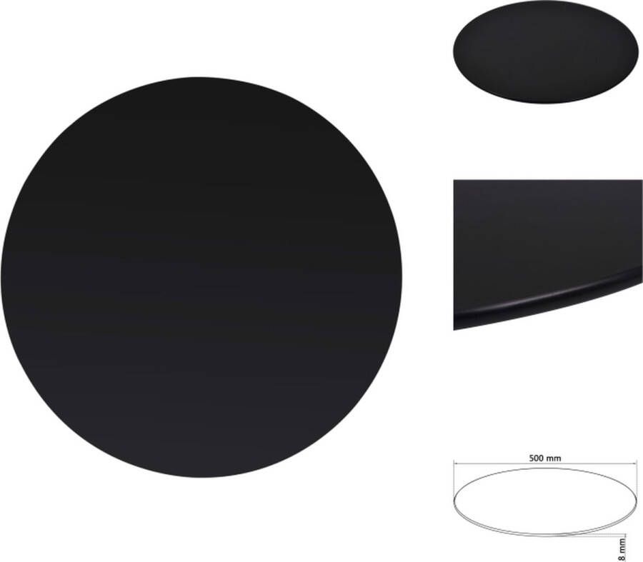 VidaXL Tafelblad Tafelbladen Vervangende Tafelblad Vervangende Tafelbladen Tafelblad van gehard glas 500 mm rond