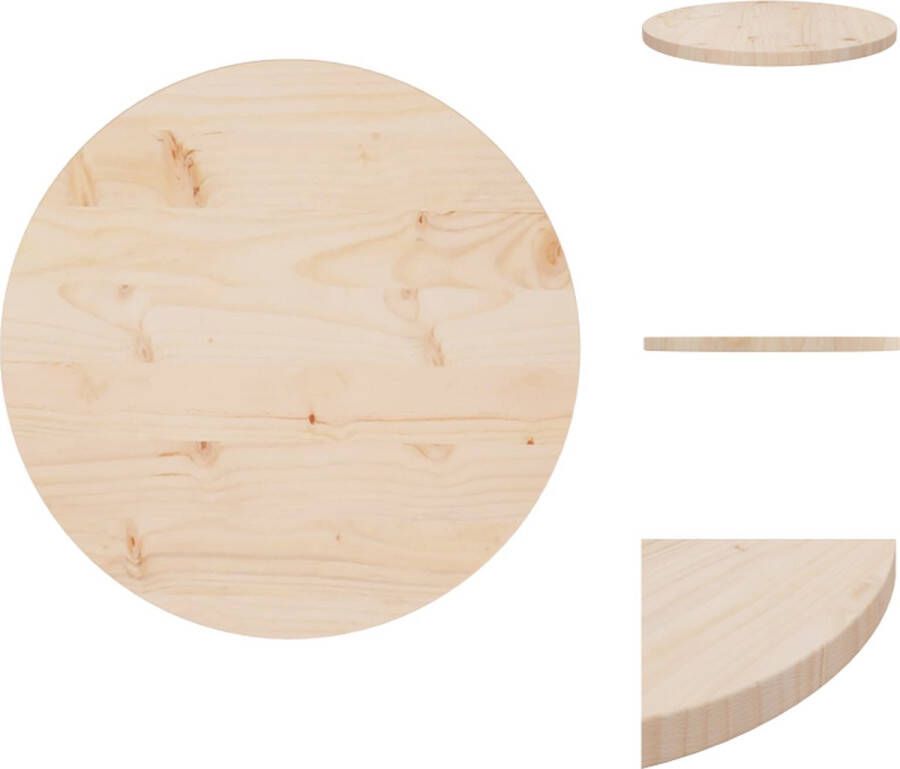 VidaXL Tafelblad Tafelbladen Houten Tafelblad Rond Tafelblad Ø50x2-5 cm massief grenenhout