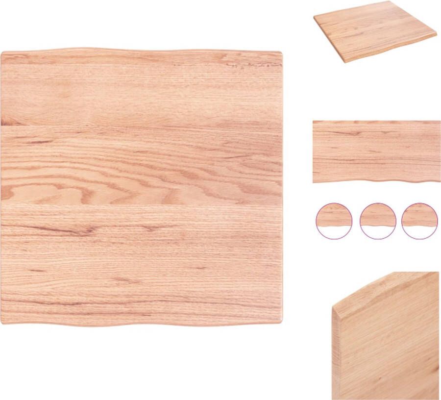 VidaXL Tafelblad Tafelbladen Plank Houten Tafelblad natuurlijke rand 60x60x2 cm eikenhout lichtbruin