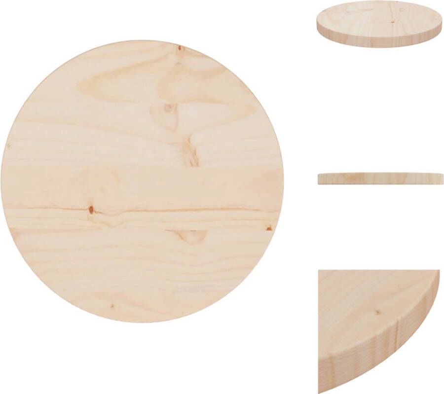 VidaXL Tafelblad Tafelbladen Houten Tafelblad Rond Tafelblad Ø30x2 5 cm massief grenenhout