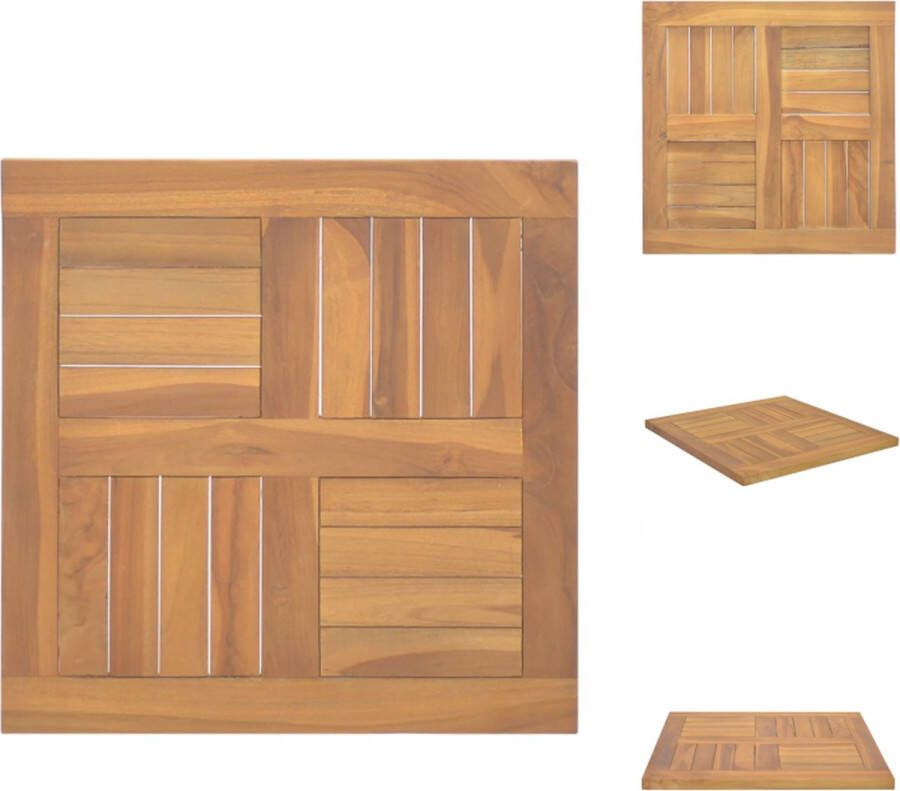 VidaXL Tafelblad Tafelbladen Houten Tafelblad Houten Tafelbladen Tafelblad vierkant 50x50x2-5 cm massief teakhout - Foto 1