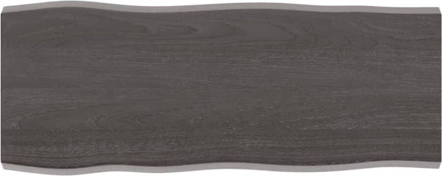 VidaXL -Tafelblad-natuurlijke-rand-100x40x(2-4)cm-eikenhout-donkerbruin - Foto 5