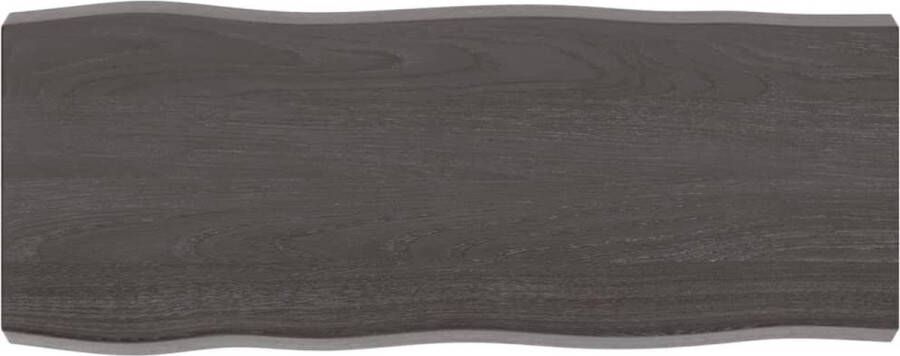 VidaXL -Tafelblad-natuurlijke-rand-100x40x(2-6)cm-eikenhout-donkerbruin - Foto 5
