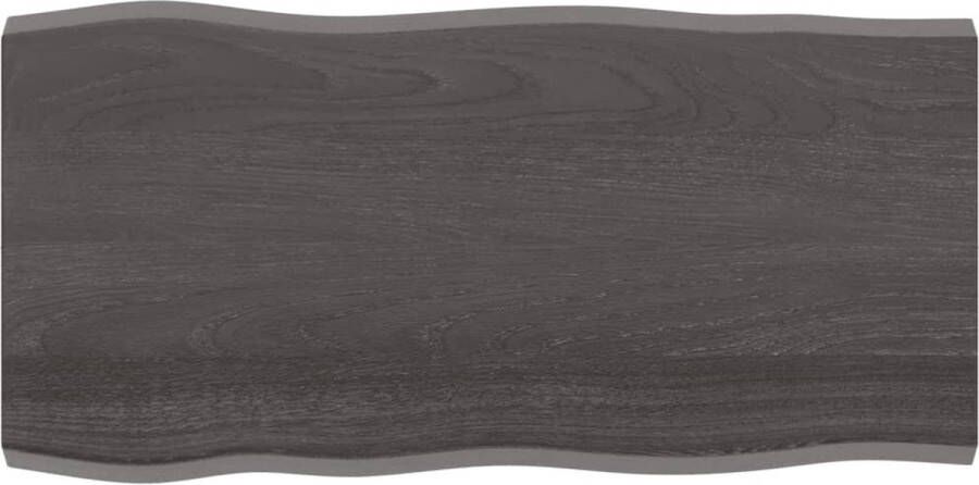 VidaXL -Tafelblad-natuurlijke-rand-100x50x(2-4)cm-eikenhout-donkerbruin - Foto 4