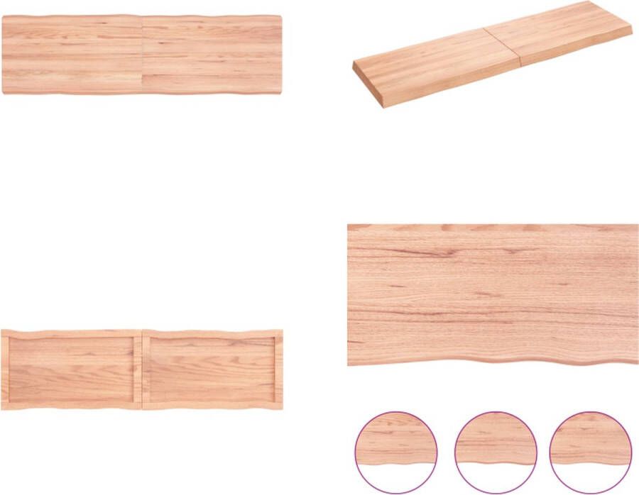 VidaXL -Tafelblad-natuurlijke-rand-140x40x(2-6)cm-eikenhout-lichtbruin - Foto 4