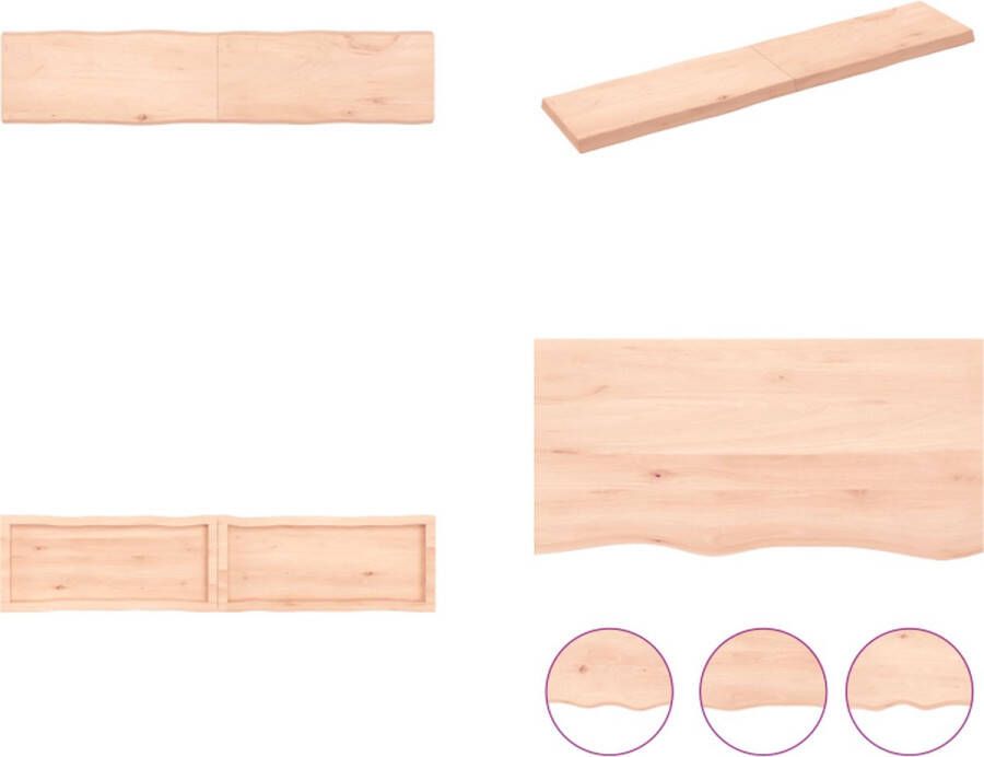 VidaXL Tafelblad natuurlijke rand 180x40x6 cm massief eikenhout Tafelblad Tafelbladen Plank Houten Tafelblad