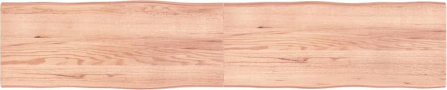 VidaXL Tafelblad natuurlijke rand 200x40x(2-4) cm eikenhout lichtbruin