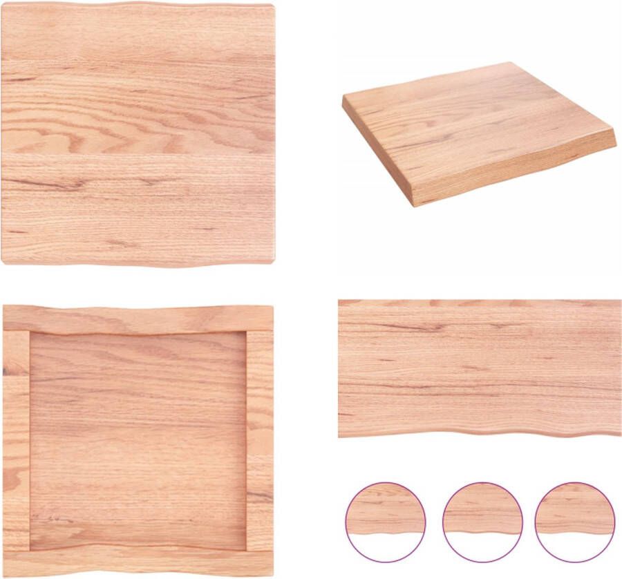 VidaXL Tafelblad natuurlijke rand 40x40x(2-4) cm eikenhout lichtbruin Tafelblad Tafelbladen Plank Houten Tafelblad