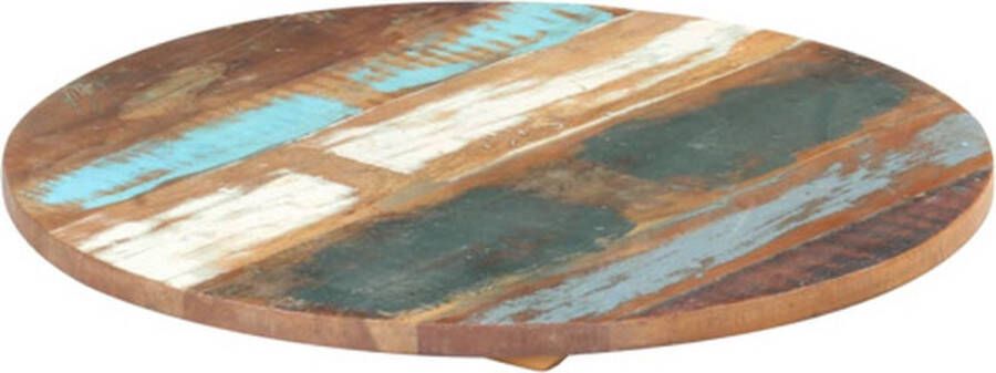 VidaXL -Tafelblad-rond-25-27-mm-40-cm-massief-gerecycled-hout