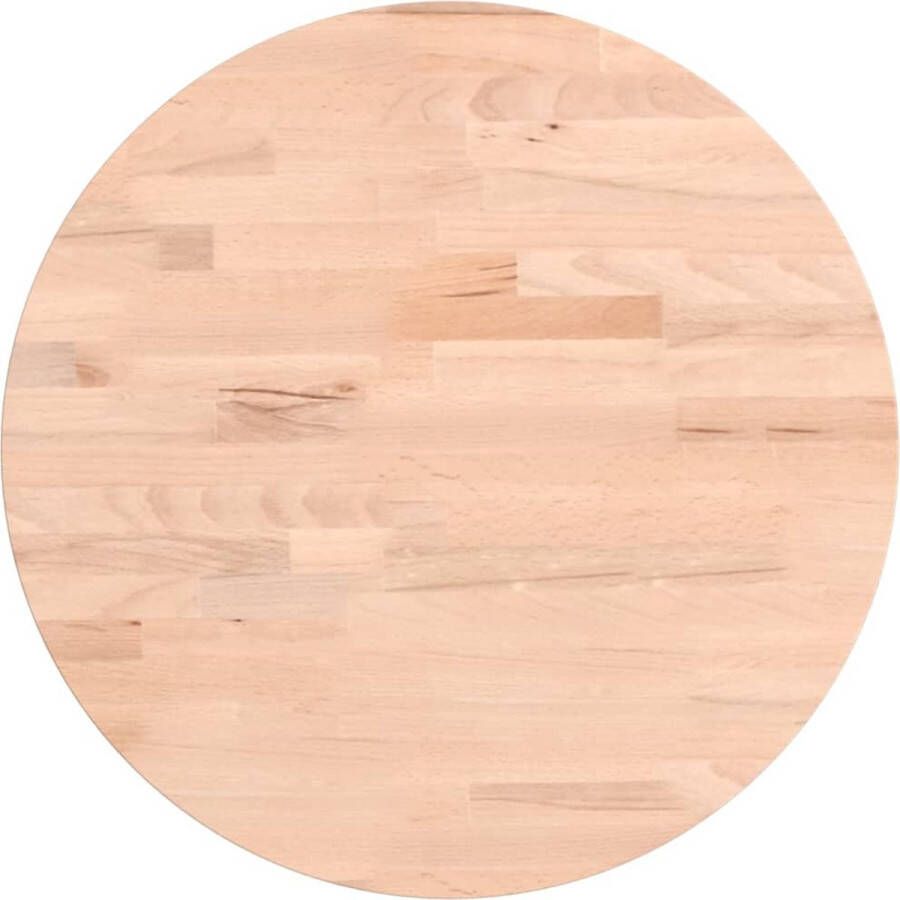 VidaXL -Tafelblad-rond-Ø40x2 5-cm-massief-beukenhout - Foto 1