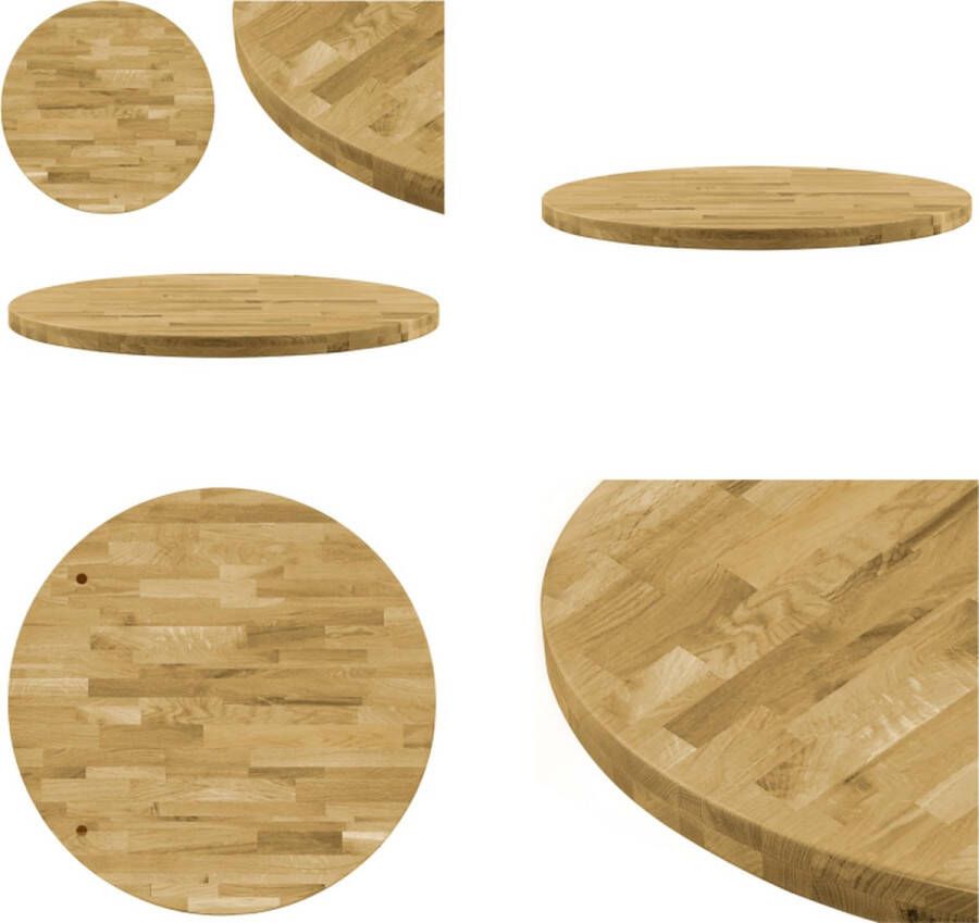 VidaXL Tafelblad rond 44 mm 400 mm massief eikenhout Tafelblad Tafelbladen Vervangende Tafelblad Vervangende Tafelbladen