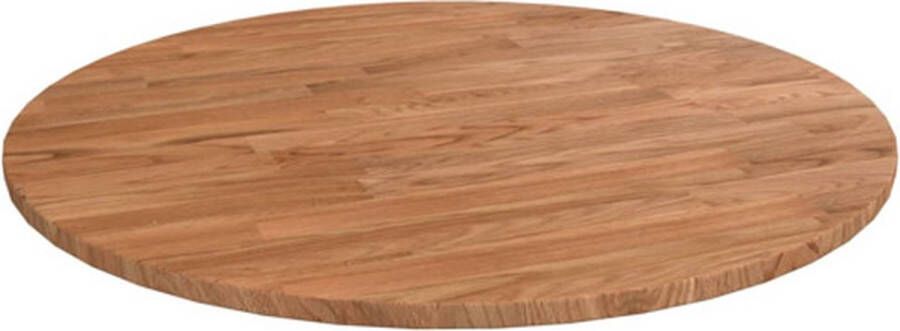 VidaXL Tafelblad rond Ã˜50x1 5 cm behandeld massief eiken lichtbruin - Foto 3