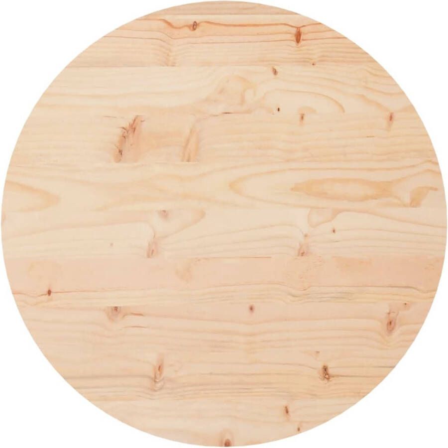 VidaXL -Tafelblad-rond-Ø50x3-cm-massief-grenenhout