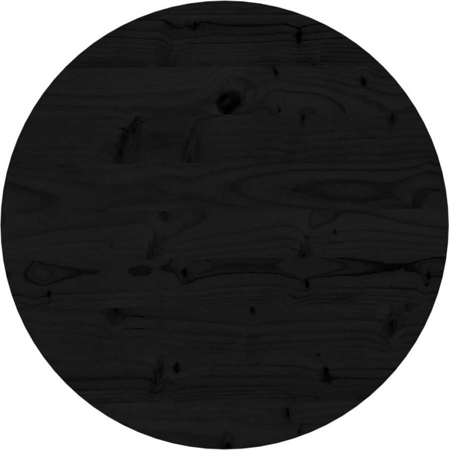 VidaXL -Tafelblad-rond-Ø50x3-cm-massief-grenenhout-zwart - Foto 2