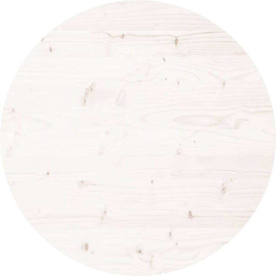 VidaXL -Tafelblad-rond-Ø60x3-cm-massief-grenenhout-wit