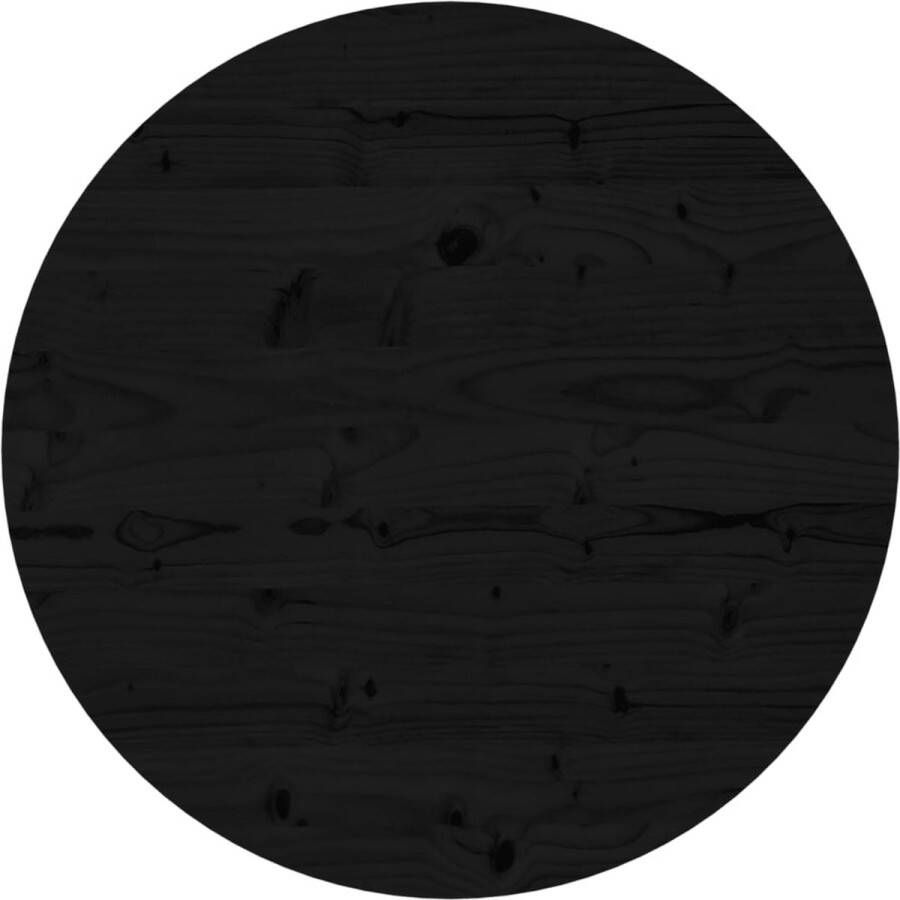 VidaXL -Tafelblad-rond-Ø60x3-cm-massief-grenenhout-zwart - Foto 1