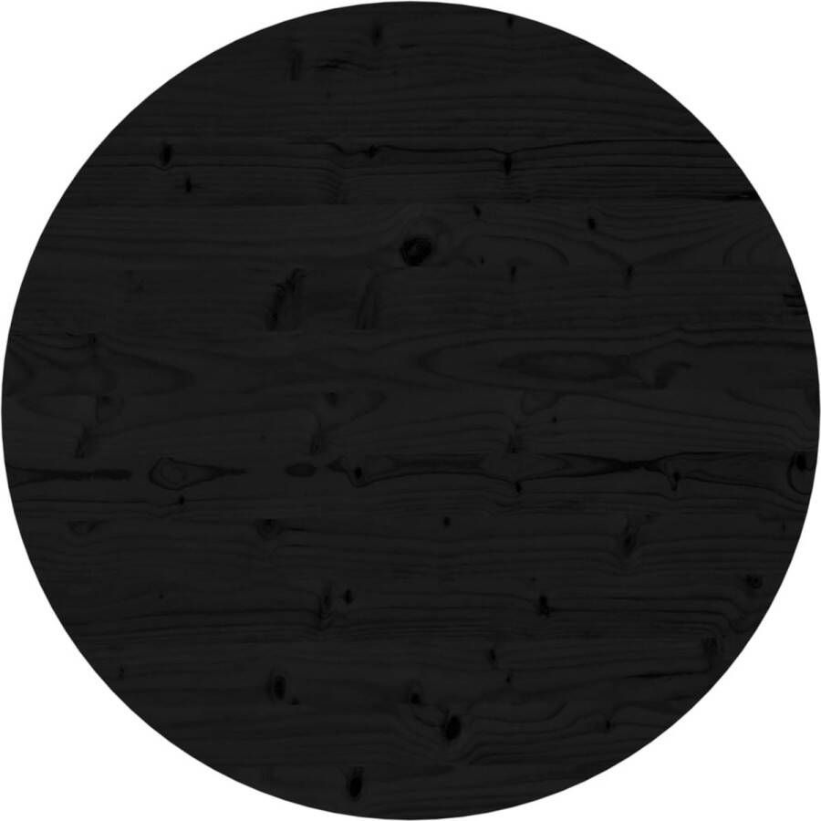 VidaXL -Tafelblad-rond-Ø70x3-cm-massief-grenenhout-zwart - Foto 1