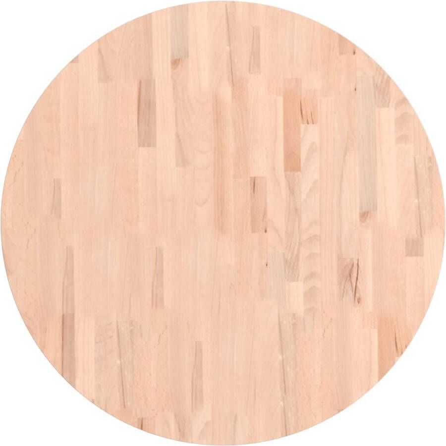 VidaXL -Tafelblad-rond-Ø80x2 5-cm-massief-beukenhout