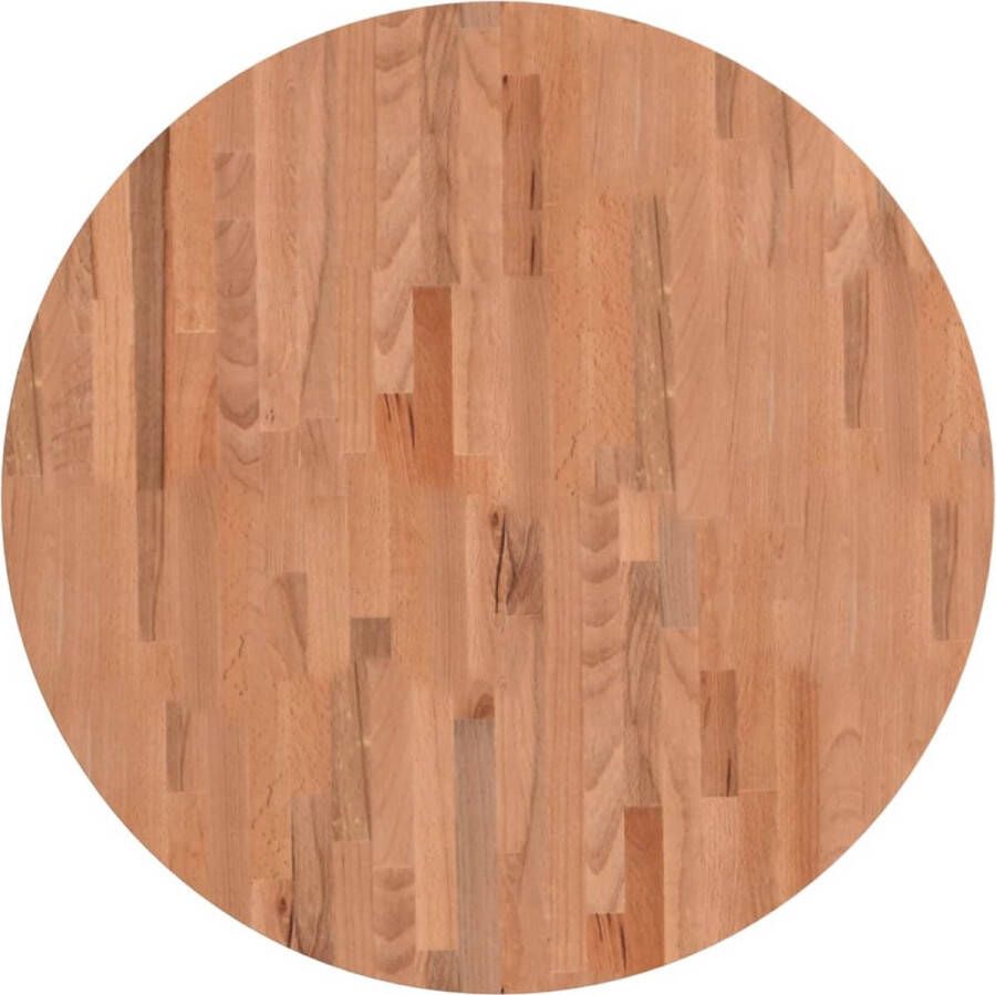 VidaXL Tafelblad Rond 80 cm Massief Beukenhout Tafeltje Salontafel Tafelblad Beukenhout Houten Tafelblad Vintage Tafel Design Tafel