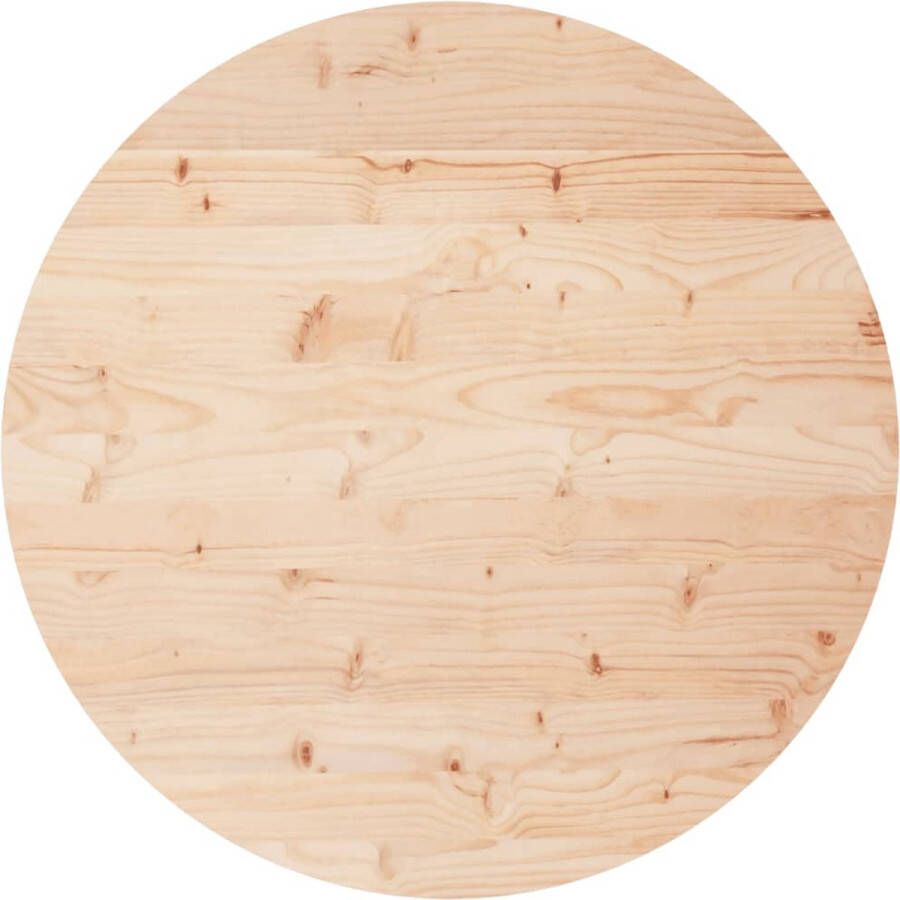 VidaXL -Tafelblad-rond-Ø80x3-cm-massief-grenenhout