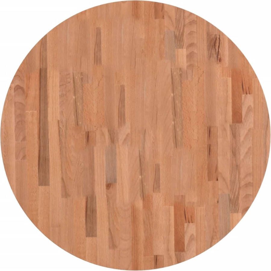 VidaXL Tafelblad rond Ã˜80x4 cm massief beukenhout - Foto 1