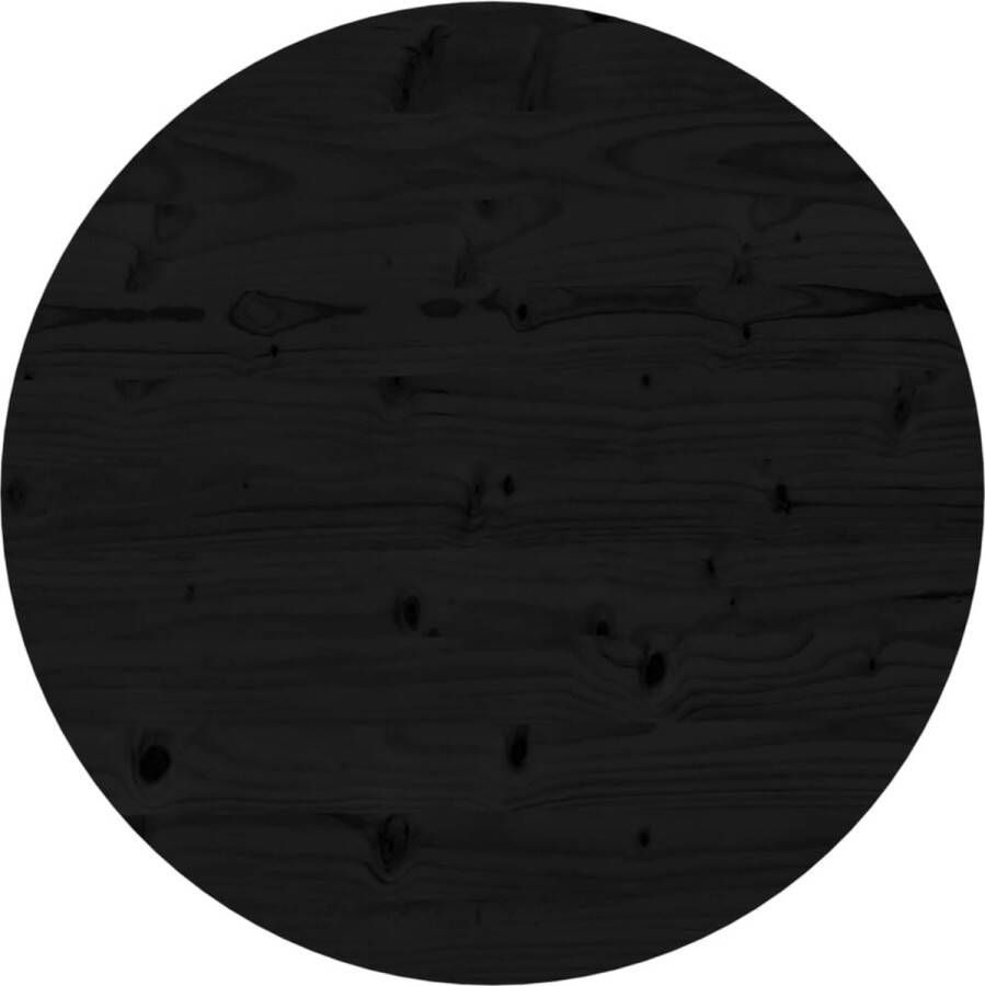 VidaXL -Tafelblad-rond-Ø90x3-cm-massief-grenenhout-zwart - Foto 2