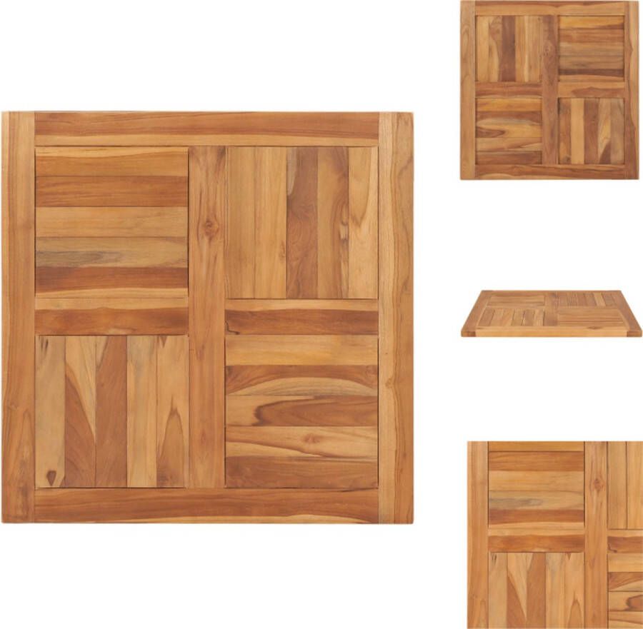 VidaXL Tafelblad Tafelbladen Tafel Blad Tafel Bladen Tafelblad 70x70x2 5 cm massief teakhout - Foto 2