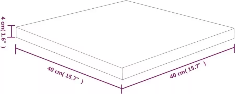 VidaXL Tafelblad vierkant 40x40x4 cm massief eikenhout lichtbruin - Foto 2