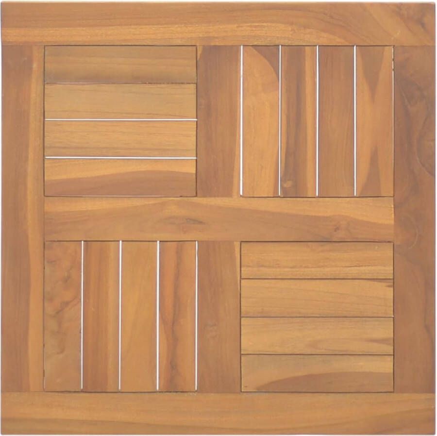 VidaXL Tafelblad 50x50x2 5 cm Massief Teakhout Tafelblad Teak Massief Teakhout Ronde Tafel Rechthoekig Tafelblad Eetkamertafel Salontafel Bureau - Foto 2