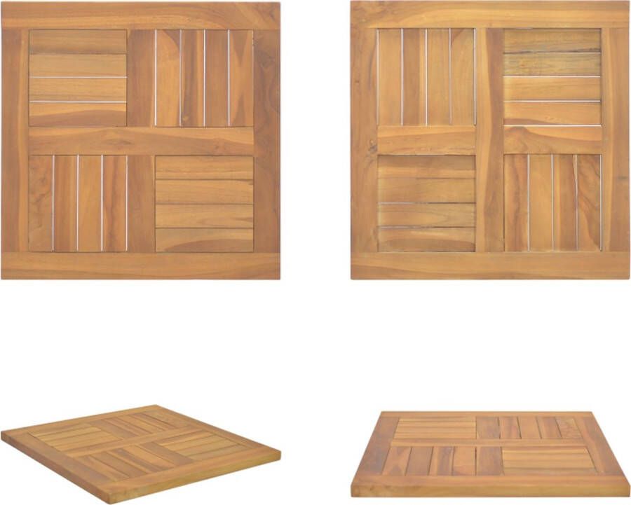 VidaXL Tafelblad vierkant 50x50x2 5 cm massief teakhout Tafelblad Tafelbladen Houten Tafelblad Houten Tafelbladen