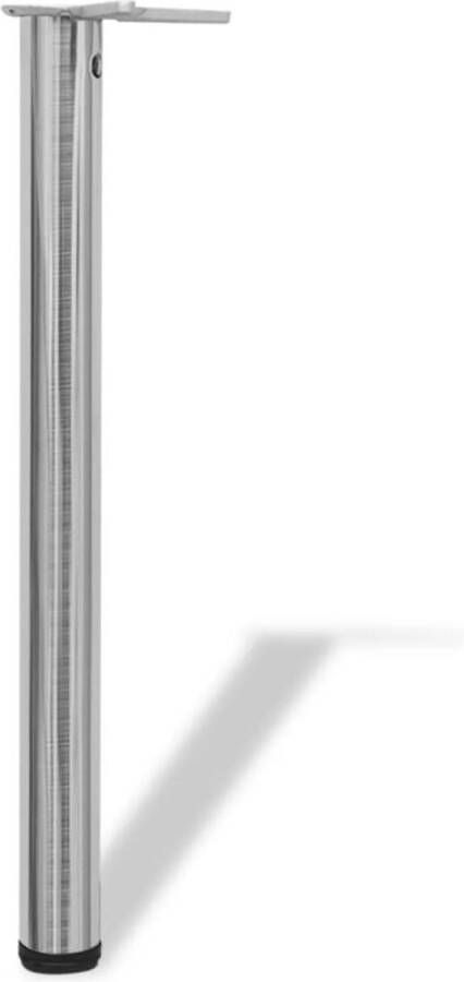 vidaXL Tafelpoten in hoogte verstelbaar geborsteld nikkel 710 mm 4 st
