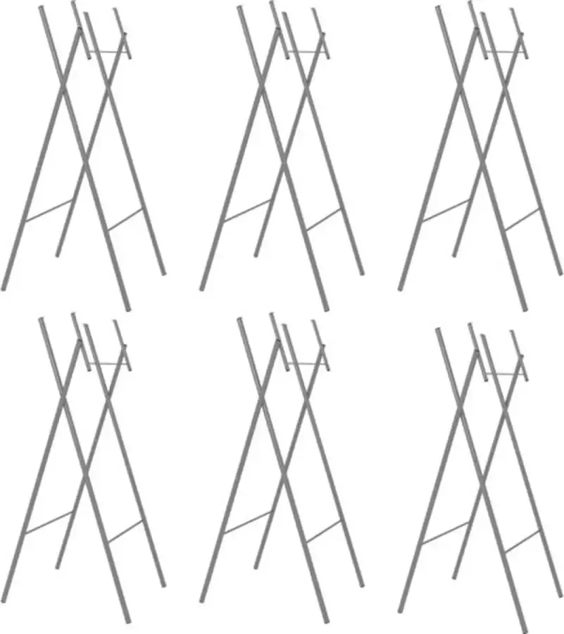 VidaXL Bartafelpoten inklapbaar 6 st 45x55x112 cm staal zilverkleurig - Foto 2