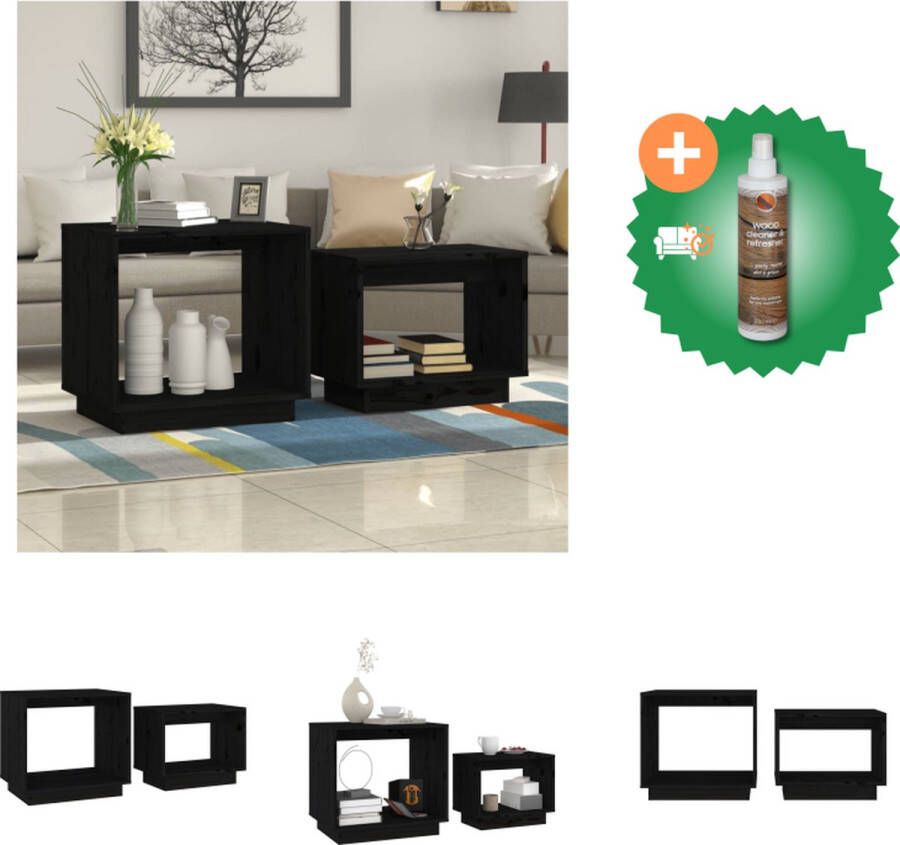 VidaXL Tafelset Salontafel 50 x 40 x 47 cm Massief grenenhout Tafel Inclusief Houtreiniger en verfrisser - Foto 3