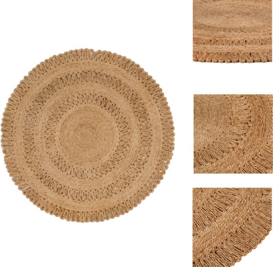 VidaXL Tapijt Gevlochten Jute 120cm Diameter 2.800 g m² Handgemaakt Vloerkleed