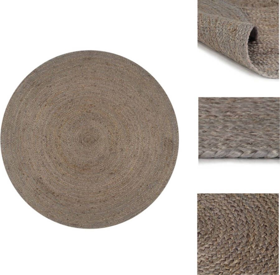 VidaXL Tapijt Tapijten Kleed Kleden Vloerkleed handgemaakt rond 90 cm jute grijs