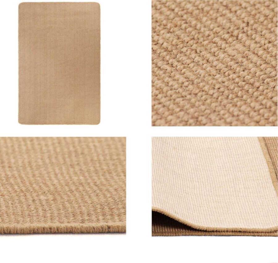 VidaXL Tapijt met latex onderkant 120x180 cm jute natuurlijk Tapijt Tapijten Kleed Kleden