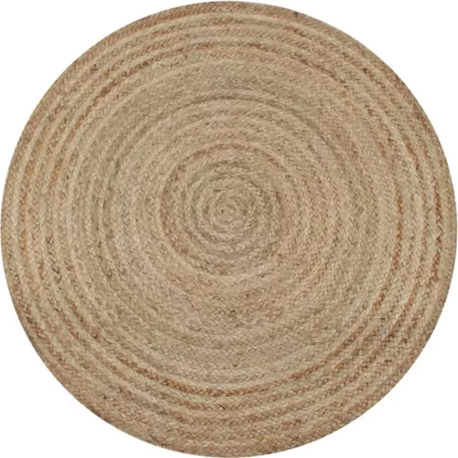 VidaXL -Tapijt-rond-150-cm-gevlochten-jute - Foto 2