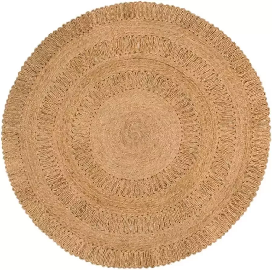 VidaXL -Tapijt-rond-150-cm-gevlochten-jute - Foto 2