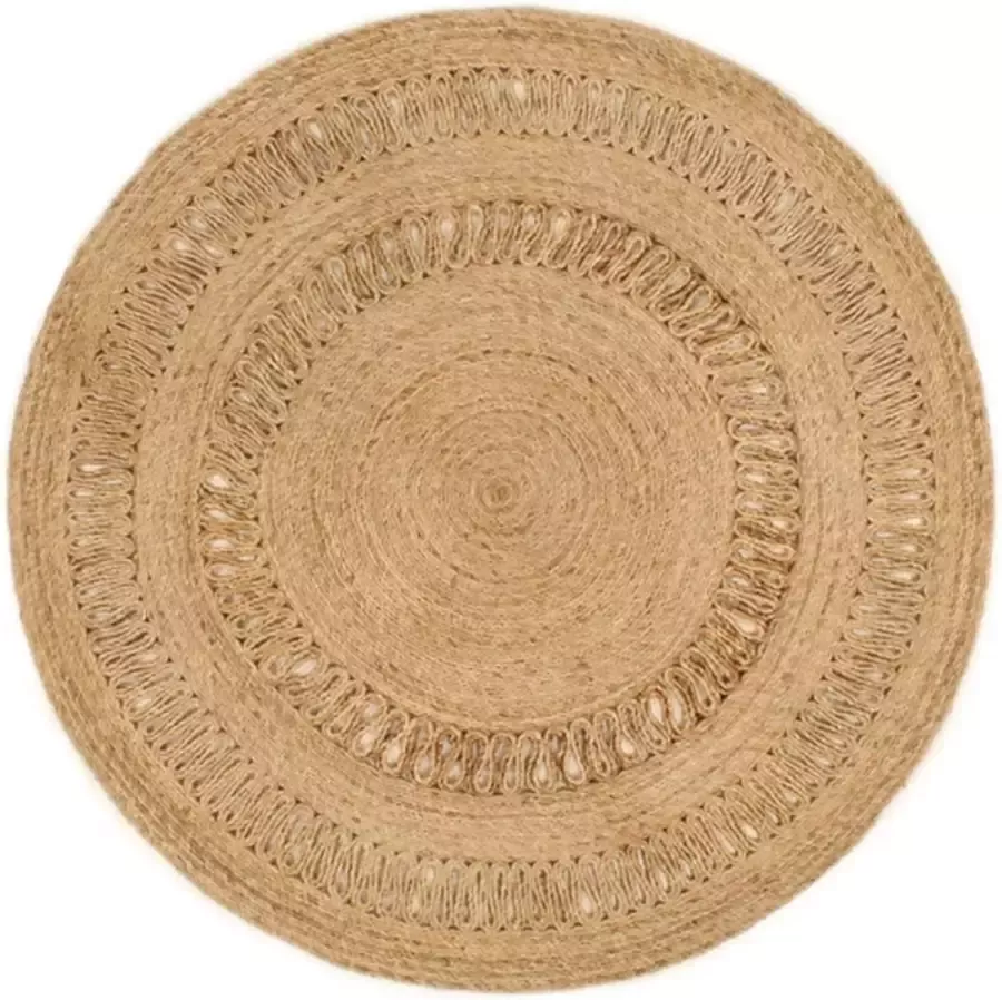 VidaXL -Tapijt-rond-150-cm-gevlochten-jute - Foto 2