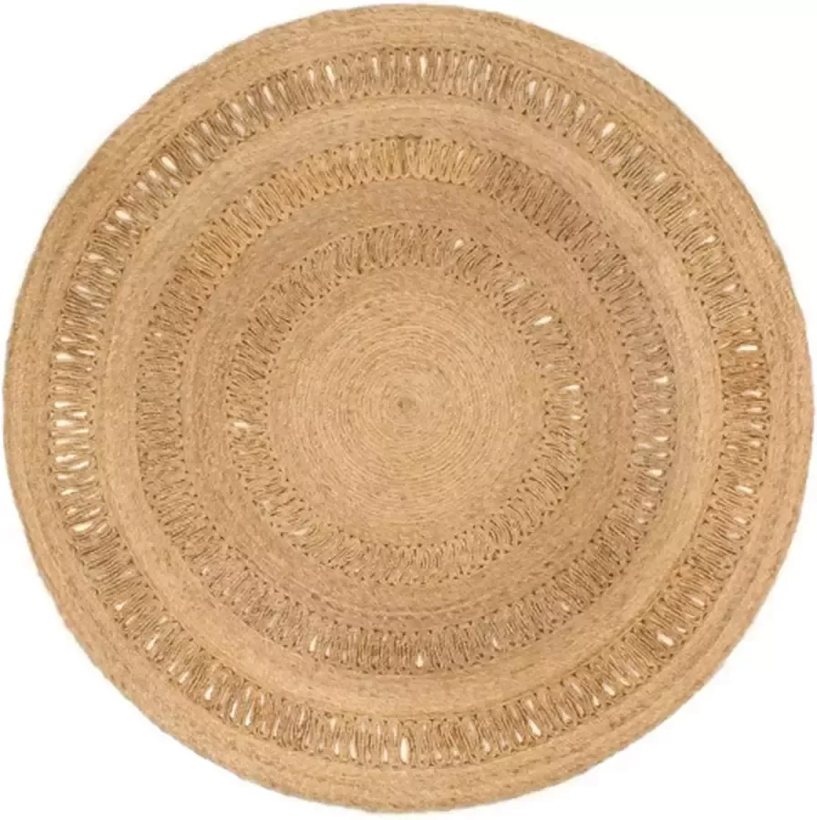 VidaXL -Tapijt-rond-180-cm-gevlochten-jute