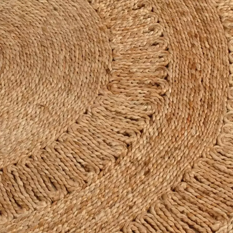 VidaXL -Tapijt-rond-180-cm-gevlochten-jute