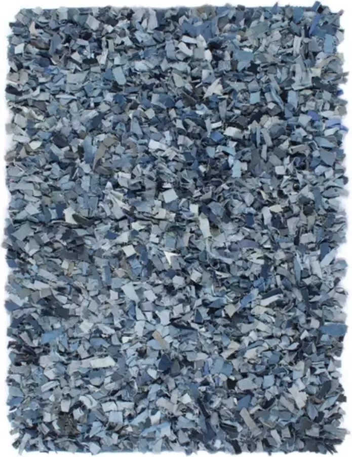 VidaXL Tapijt shaggy hoogpolig 80x160 cm denim blauw