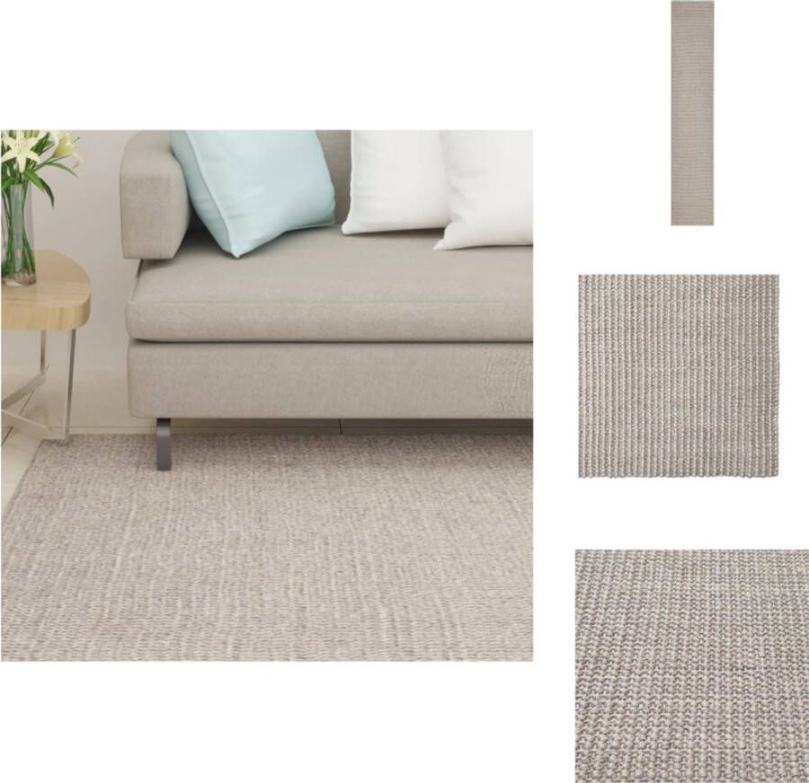 VidaXL Tapijt Sisal Vloerkleed 66 x 350 cm Zandkleurig Anti-slip Geschikt voor binnen Vloerkleed - Foto 2